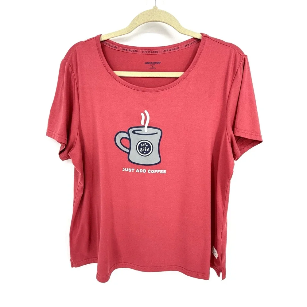 Life Is Good 2 Piece Pajama Set Tee Shirt & Pants 